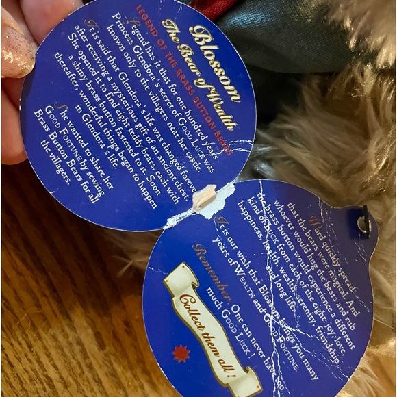 Vintage ‘96 BLOSSOM Brass Button Bear - Fully Jointed Collectible Bear Plush - Picture 7 of 9